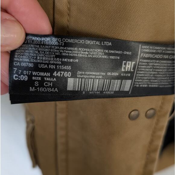 Mango MNG Fire Jacket Womens S Brown Pockets Parka Coat Long Sleeve Cotton - Picture 8 of 10